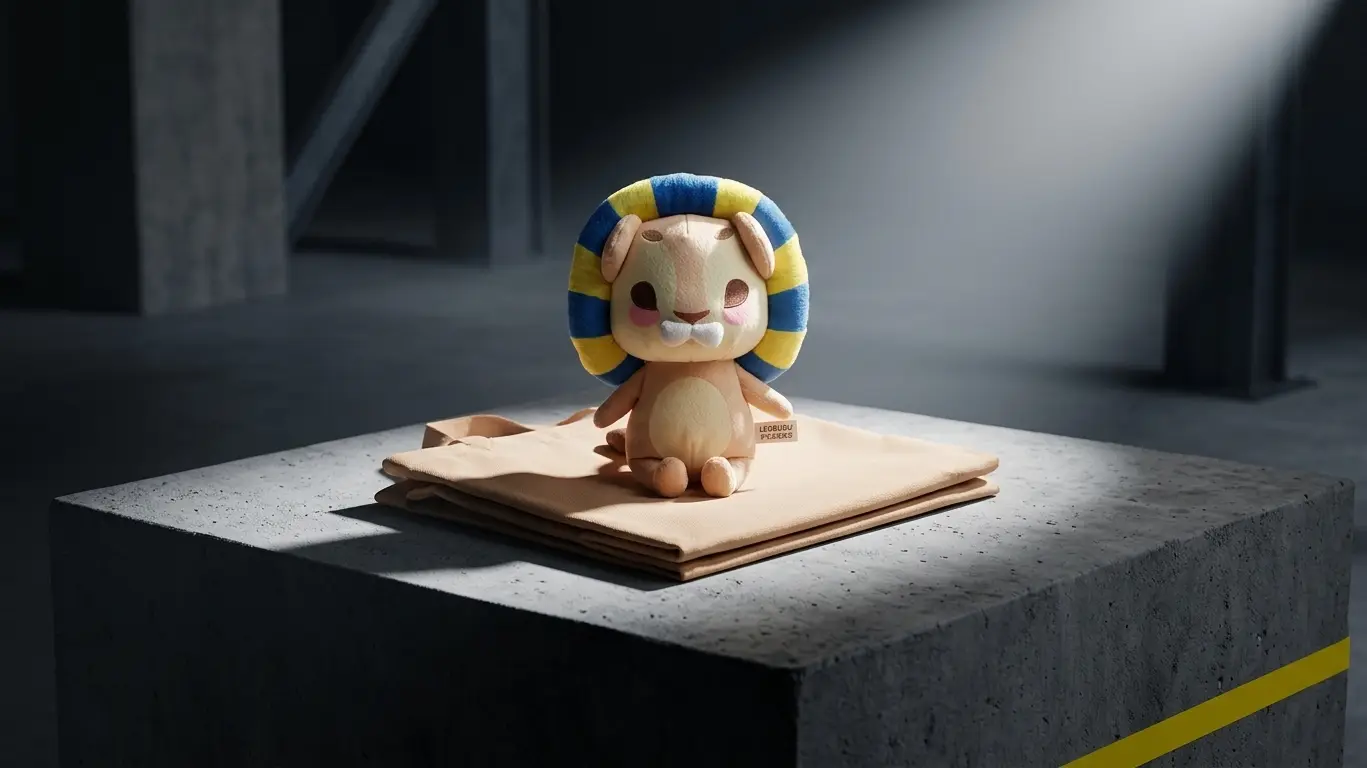Leobubu mascot plush with foldable shopping bag inside, produced for Sunway by SOS Station